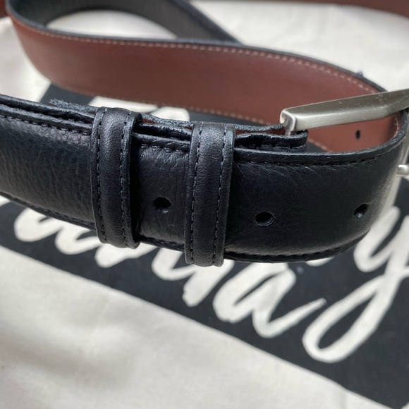 Men’s tumbled glove cowhide black men’s Belt 52 - Picture 4 of 8